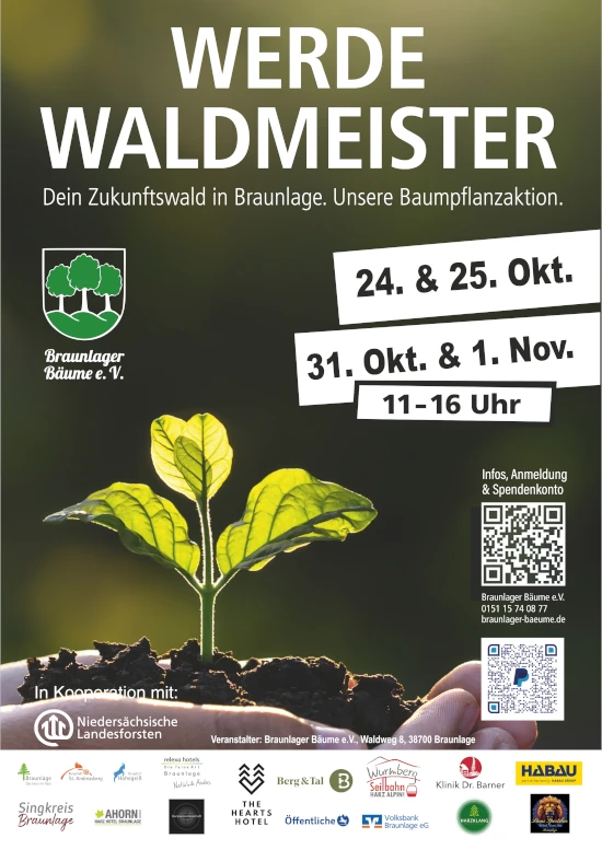 Braunlager Bäume: Harz, Pflanzaktion "Waldmeister" 2026